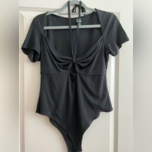 Black bodysuit with cutout